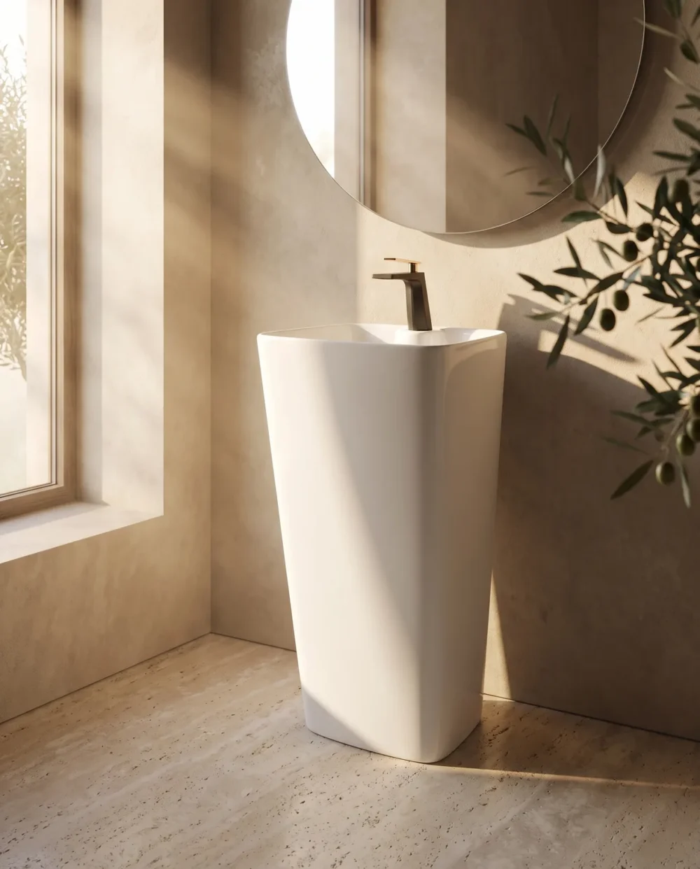 Pearl Beyaz Monoblok Lavabo