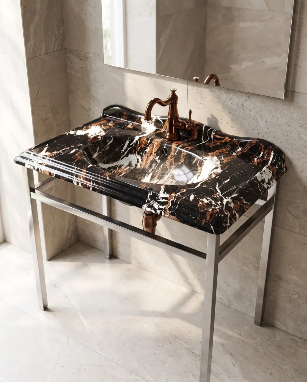 Victorian Emperador Etajerli Lavabo