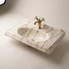 Victorian Rain Beige Etajerli Lavabo