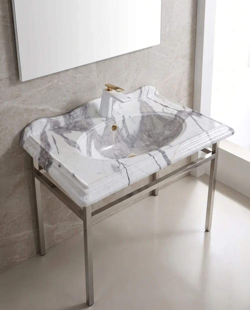 Victorian Statuario Etajerli Lavabo