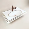 Victorian Beyaz Altın Etajerli Lavabo