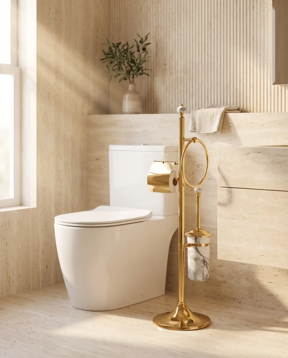 Sharp Calacatta 3’lü Ayaklı Set