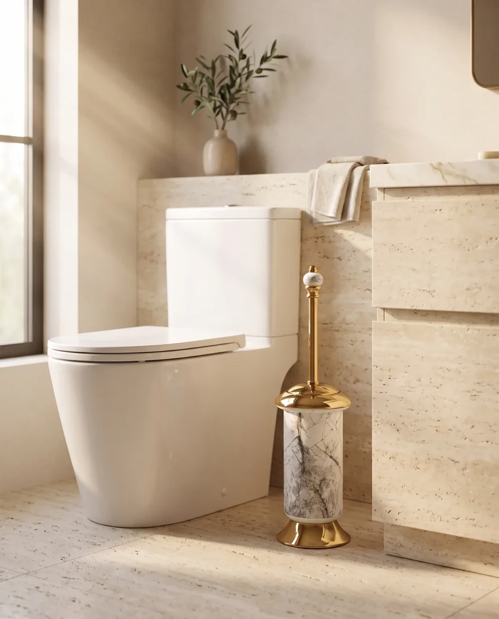 Sharp Calacatta Klozet Fırçası