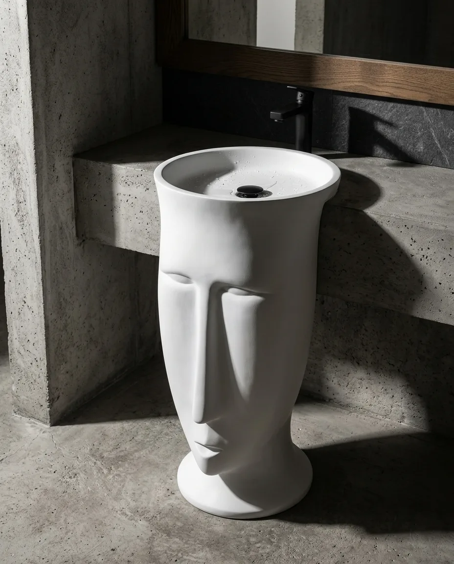 Skull Beyaz Monoblok Lavabo
