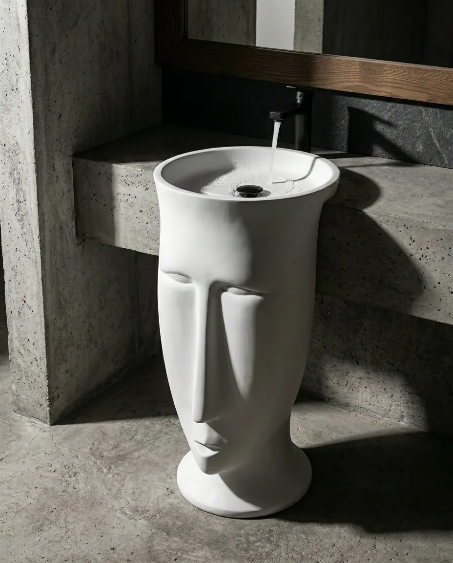 Skull Beyaz Monoblok Lavabo