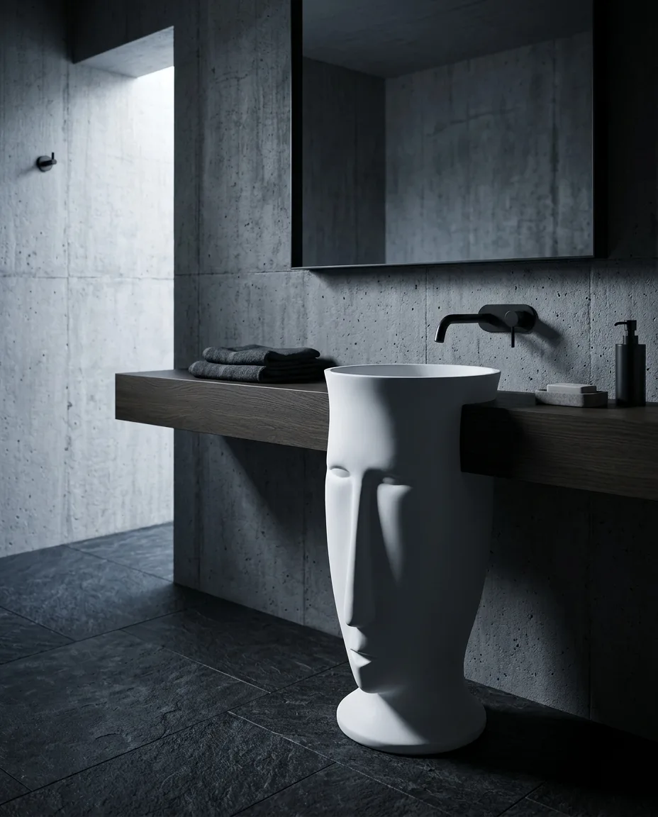 Skull Beyaz Monoblok Lavabo