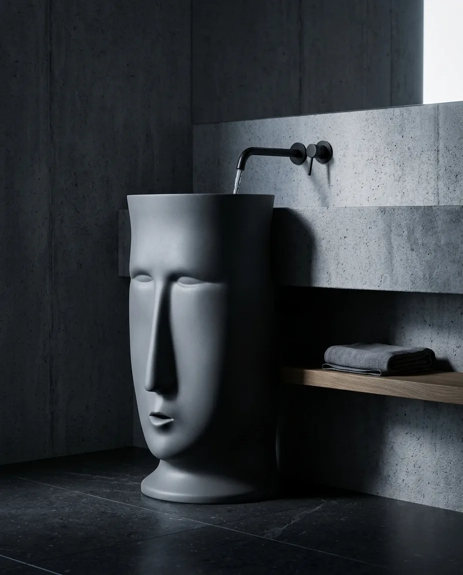 Skull Antrasit Monoblok Lavabo