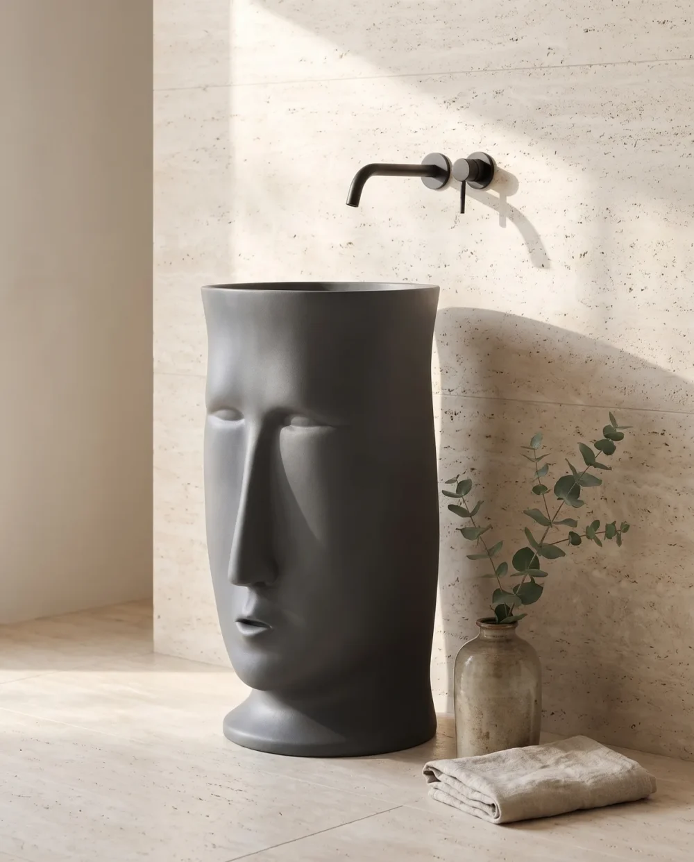 Skull Antrasit Monoblok Lavabo