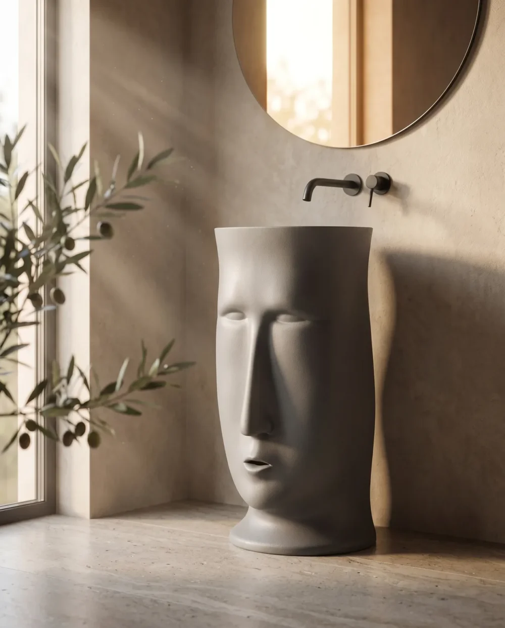 Skull Antrasit Monoblok Lavabo