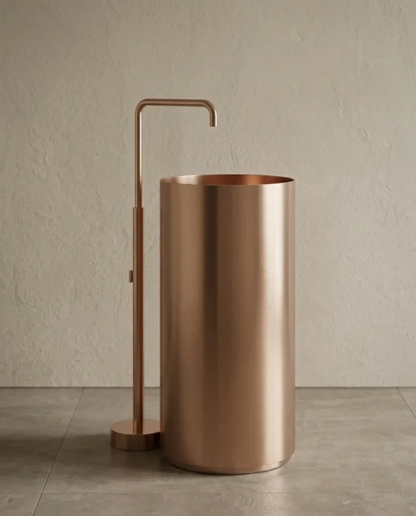 Slender Rose Gold Paslanmaz Çelik Monoblok Lavabo