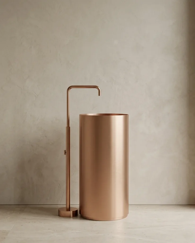 Slender Rose Gold Paslanmaz Çelik Monoblok Lavabo