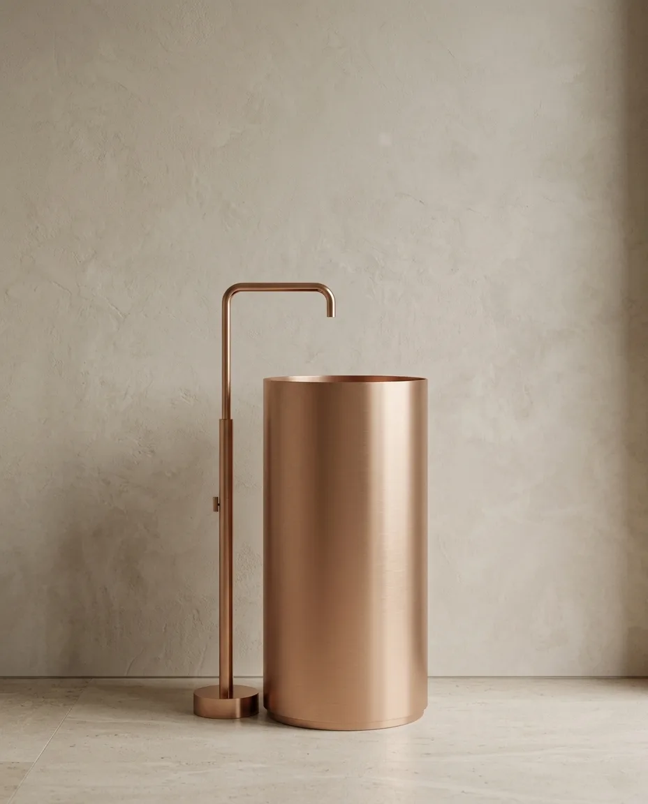 Slender Rose Gold Paslanmaz Çelik Monoblok Lavabo