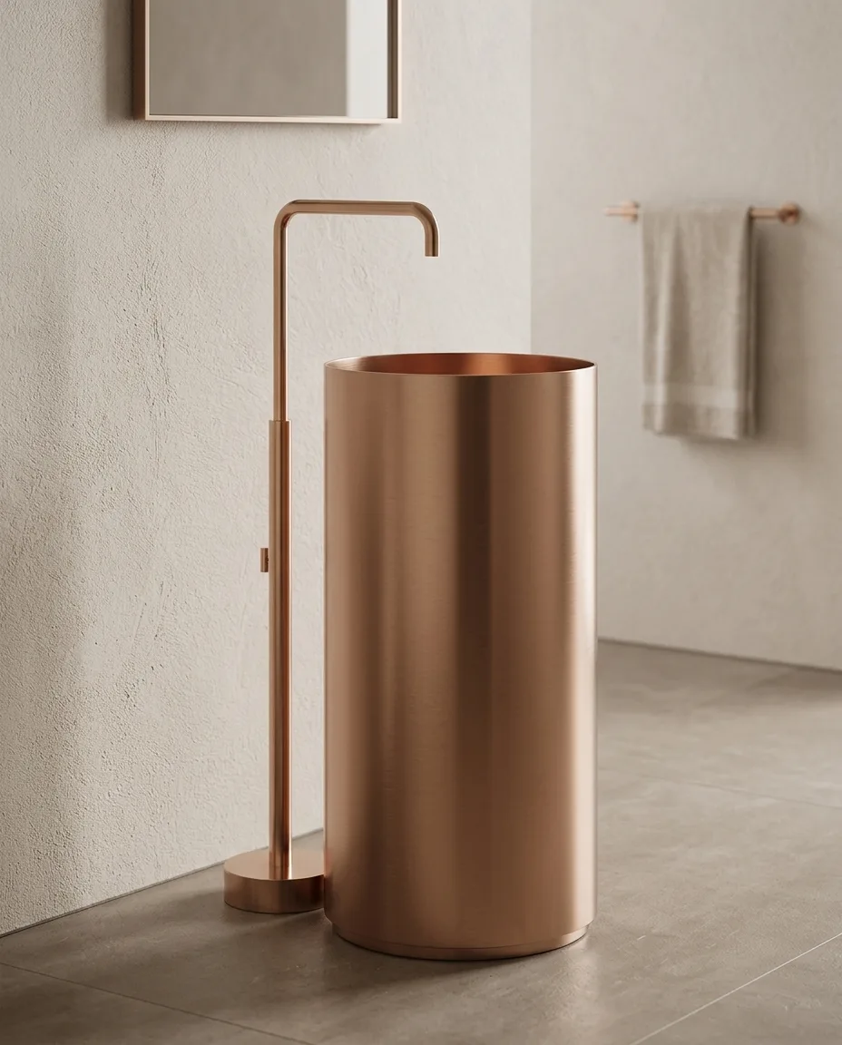 Slender Rose Gold Paslanmaz Çelik Monoblok Lavabo