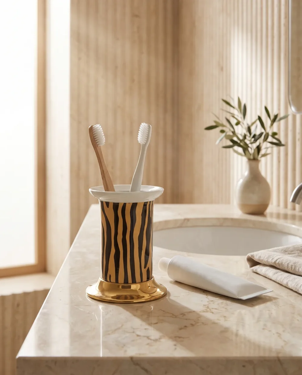 Tiger Gold Zebra Set Üstü Diş Firçalik
