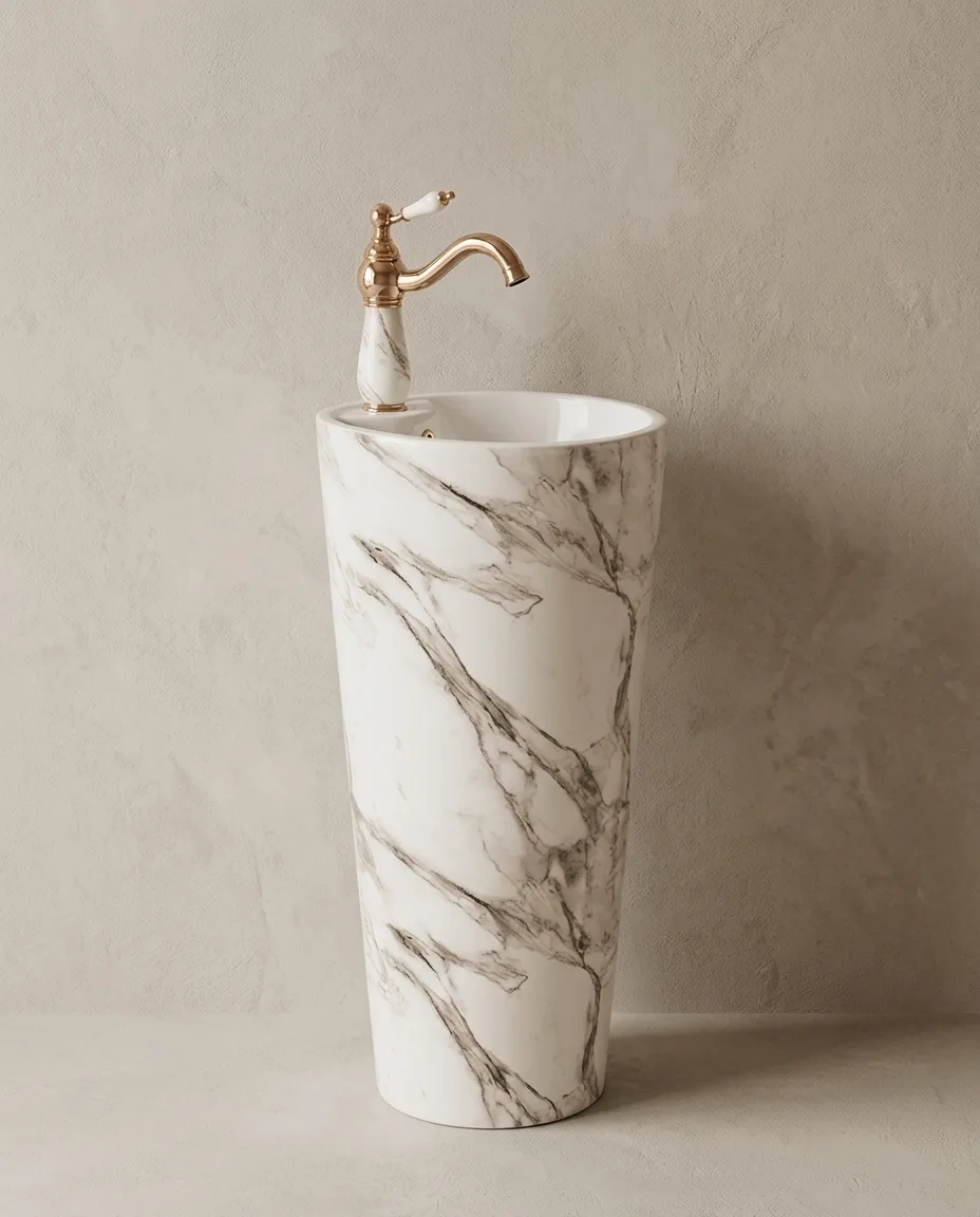 Yeni Calacatta Monoblok Lavabo