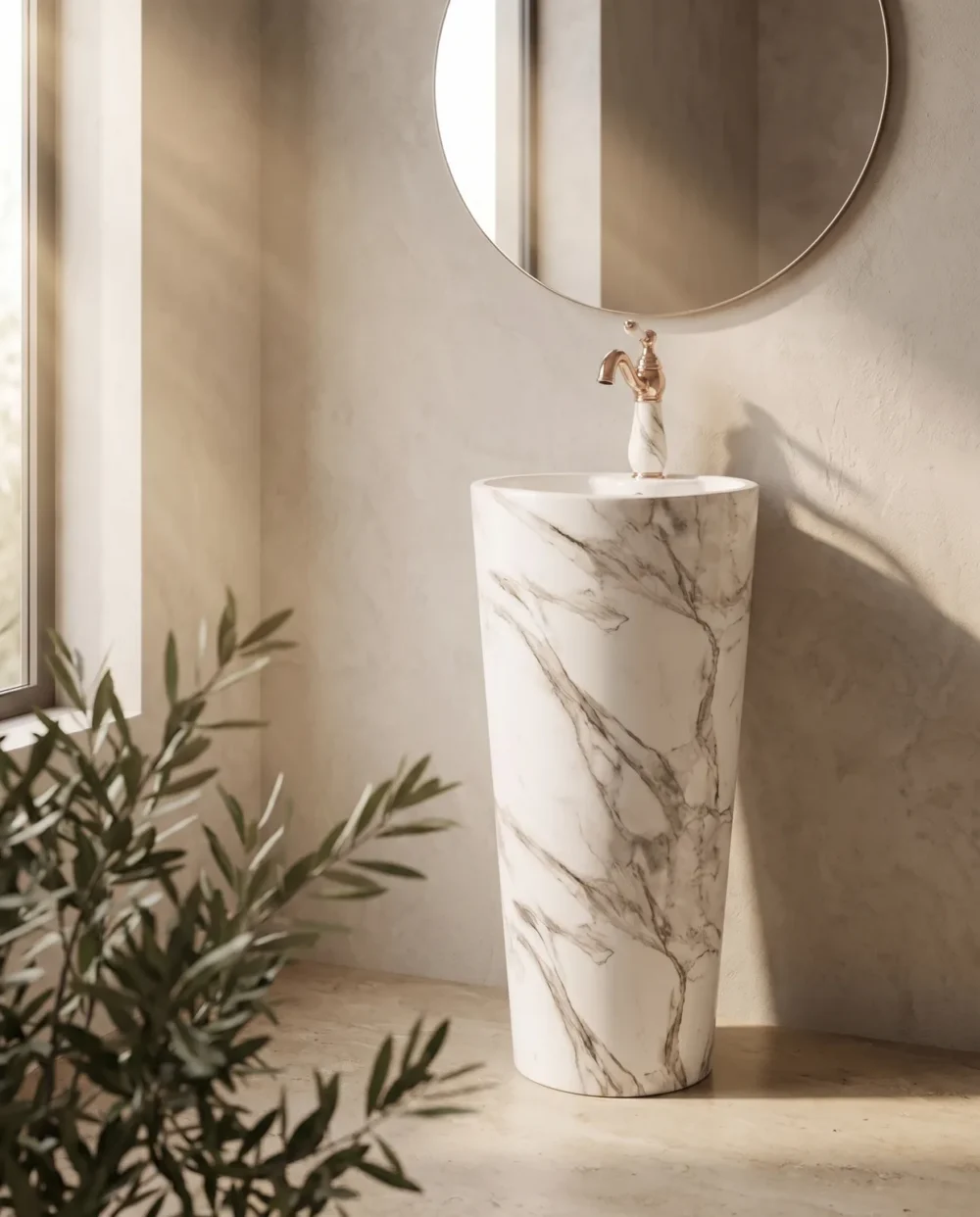Yeni Calacatta Monoblok Lavabo