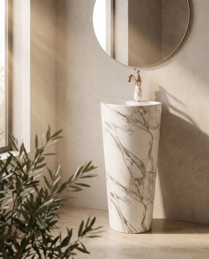 Yeni Calacatta Monoblok Lavabo