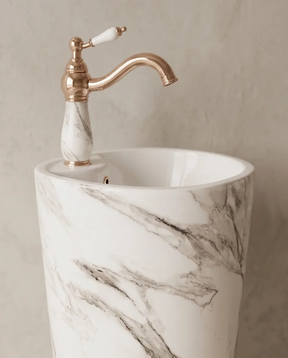 Yeni Calacatta Monoblok Lavabo