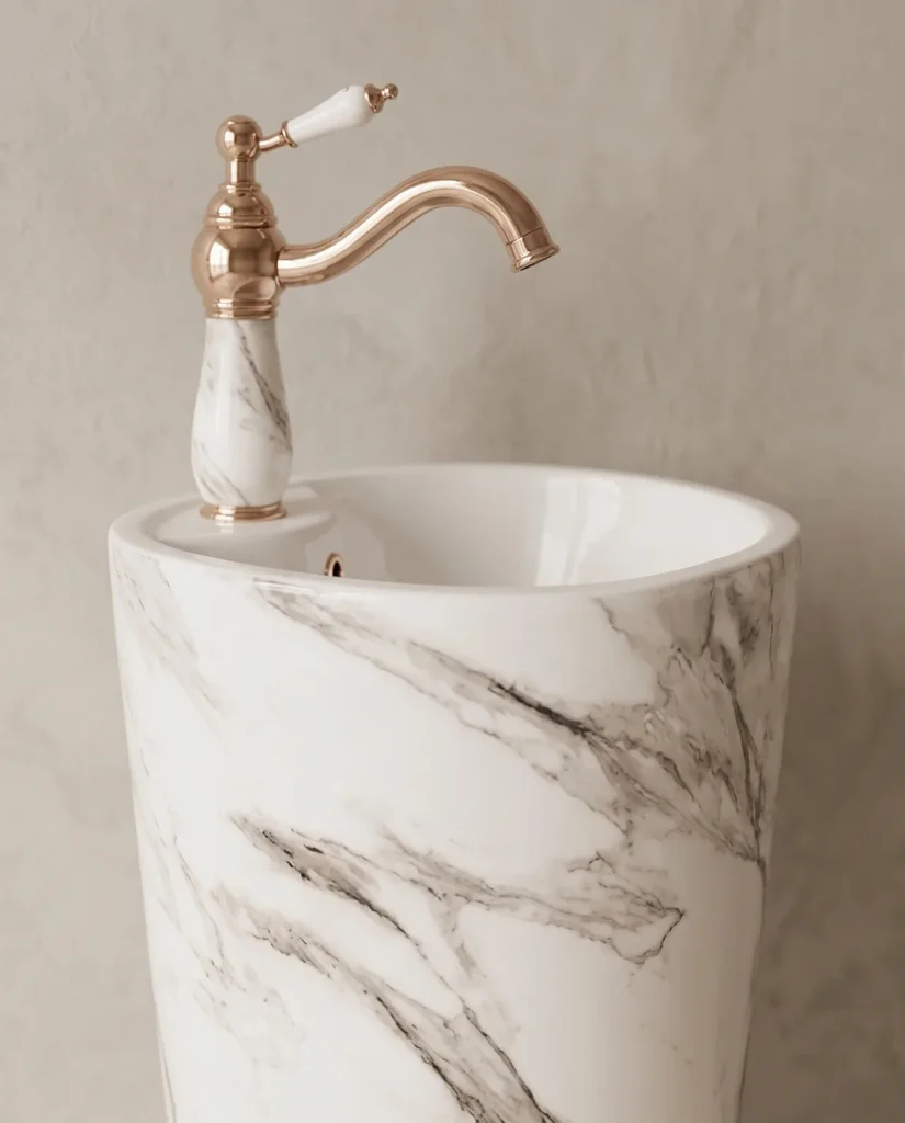 Yeni Calacatta Monoblok Lavabo
