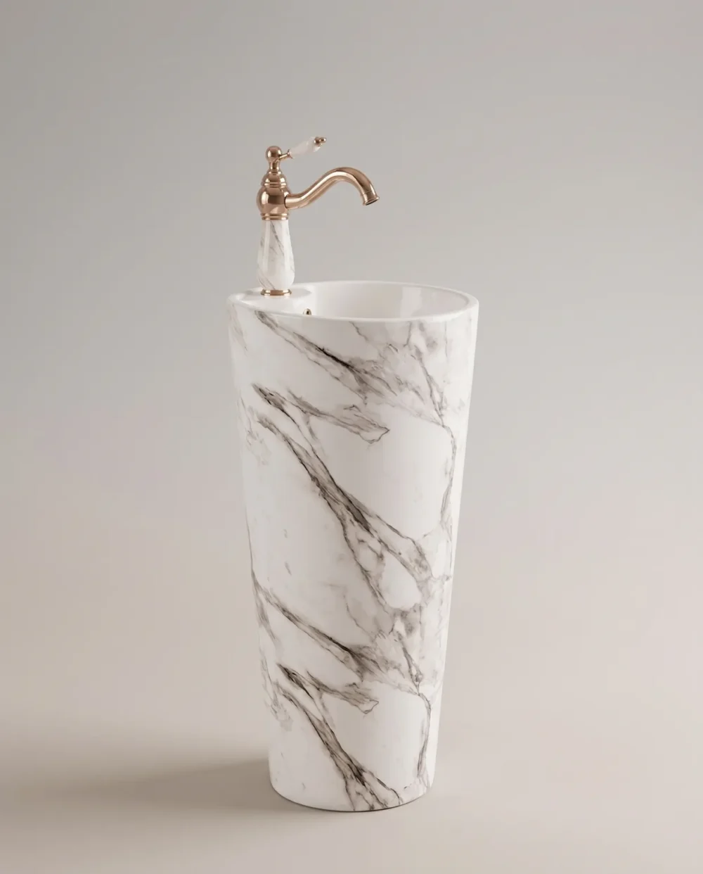 Yeni Calacatta Monoblok Lavabo