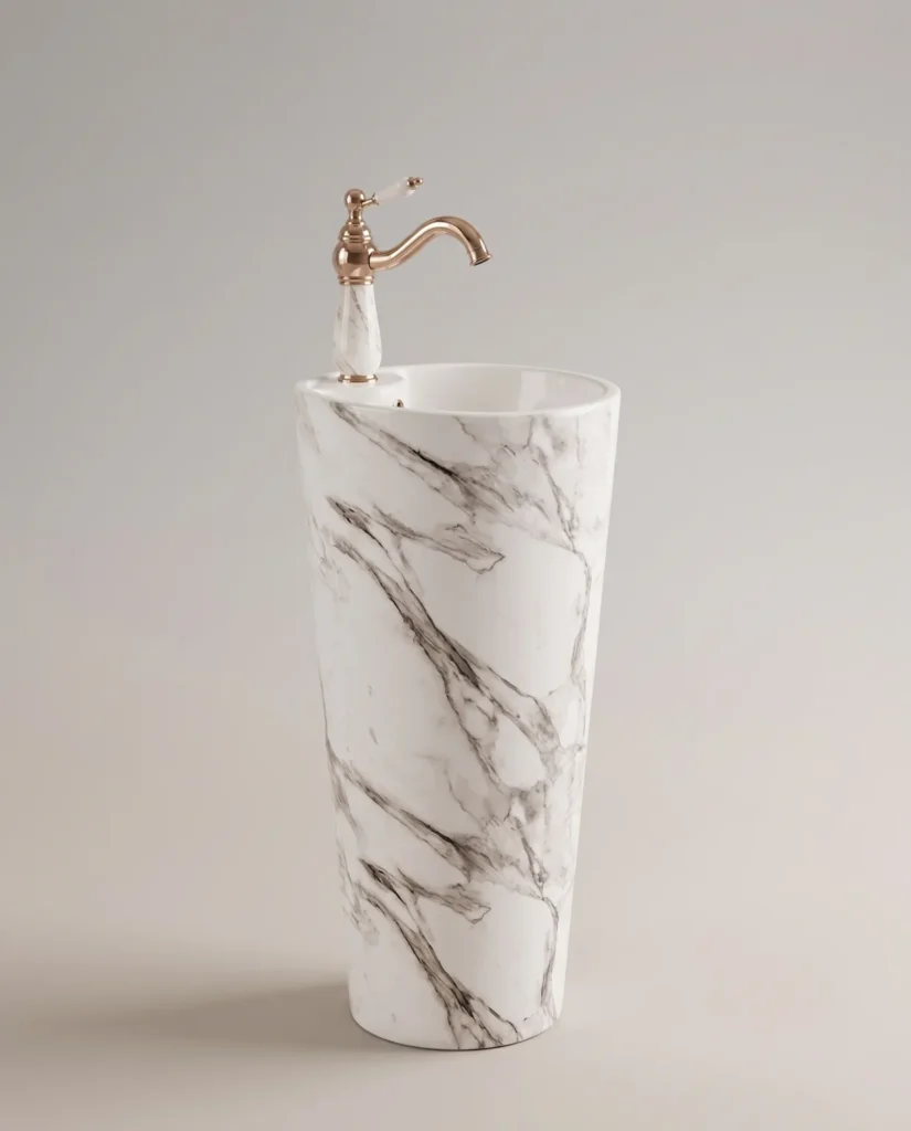 Yeni Calacatta Monoblok Lavabo